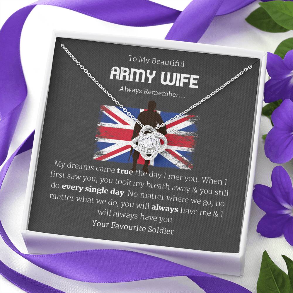 Deployment Gift For UK Military Wife, Mother's Day Gift For Army Wife, Husband To Wife Gifts, Navy Wife Necklace, US Air Force Wife, USMC Wife