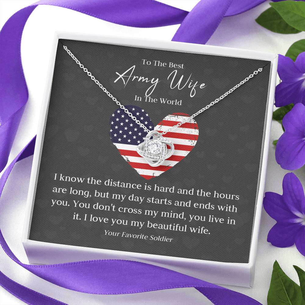 To The Best Army Wife In The World, Army Wife Gift, Army Jewelry, Deployment Necklace, Deployment Gift,Gift for Army Wife, Military Gift Wife