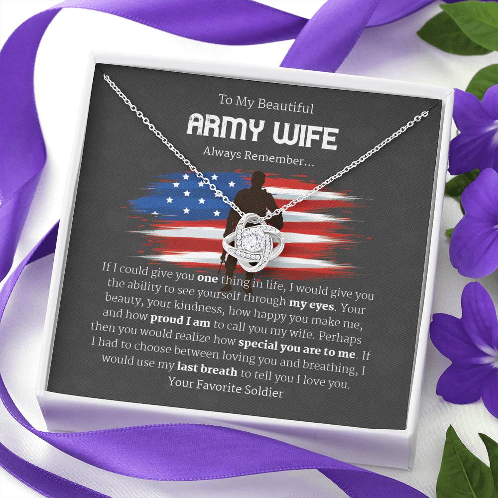 For My US Army Wife Necklace, Anniversary Gift For Wife, Gift for Wife Birthday, Gift For Wife, Necklace for Wife, Christmas Gift For Wife
