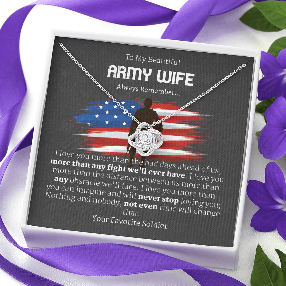 US Army Wife Necklace, Anniversary Gift For Wife, Gift for Wife Birthday, Gift For Wife, Necklace for Wife, Christmas Gift For Wife