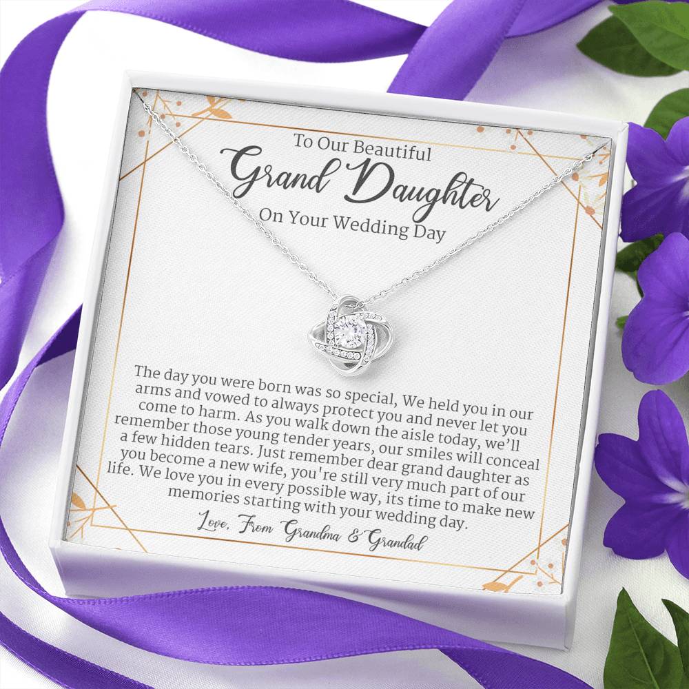 Granddaughter Wedding Gift from Grandparent, Gift from Grandmother of the Bride, Love Knot Necklace