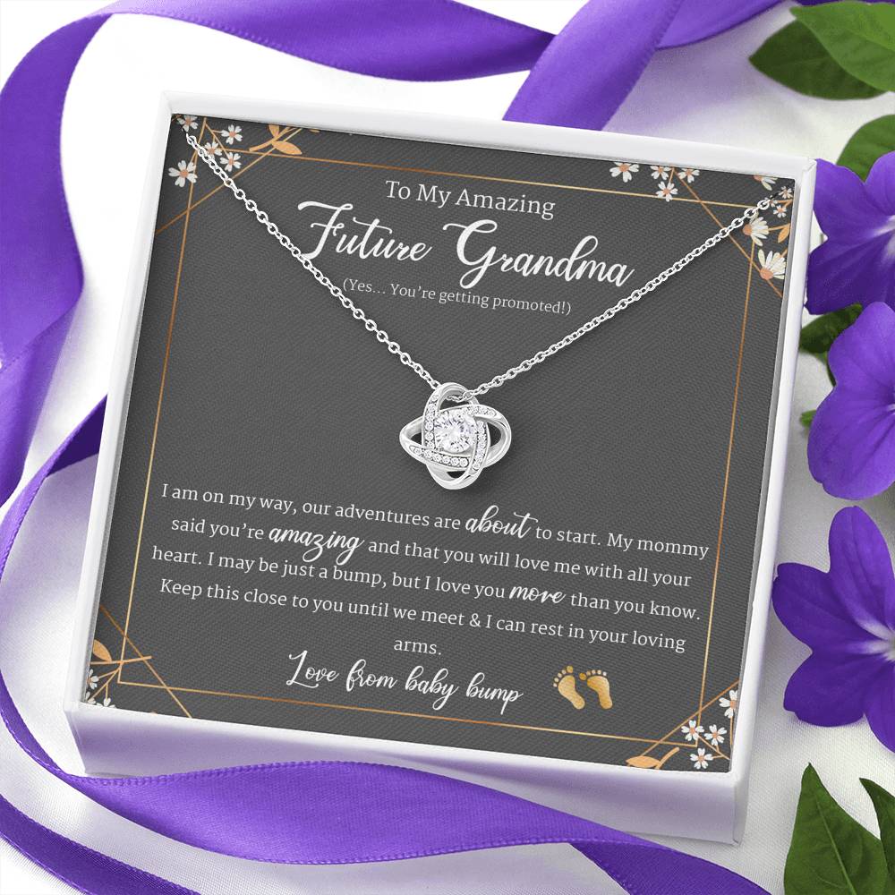 Grandma To Be Gift, For First Time Grandmother Jewelry, Love Knot Necklace