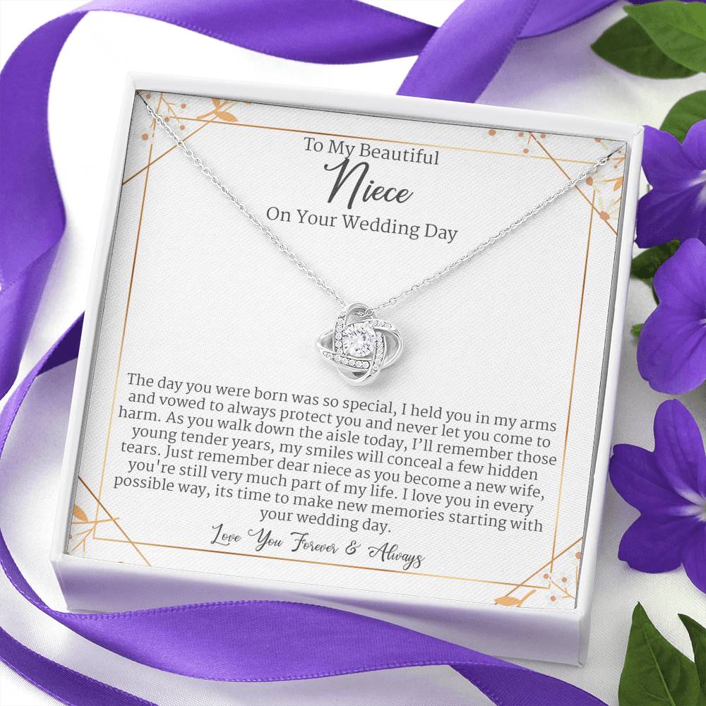Niece Wedding Gift From Auntie, Niece Gifts From Auntie On Wedding Day Love Knot Necklace