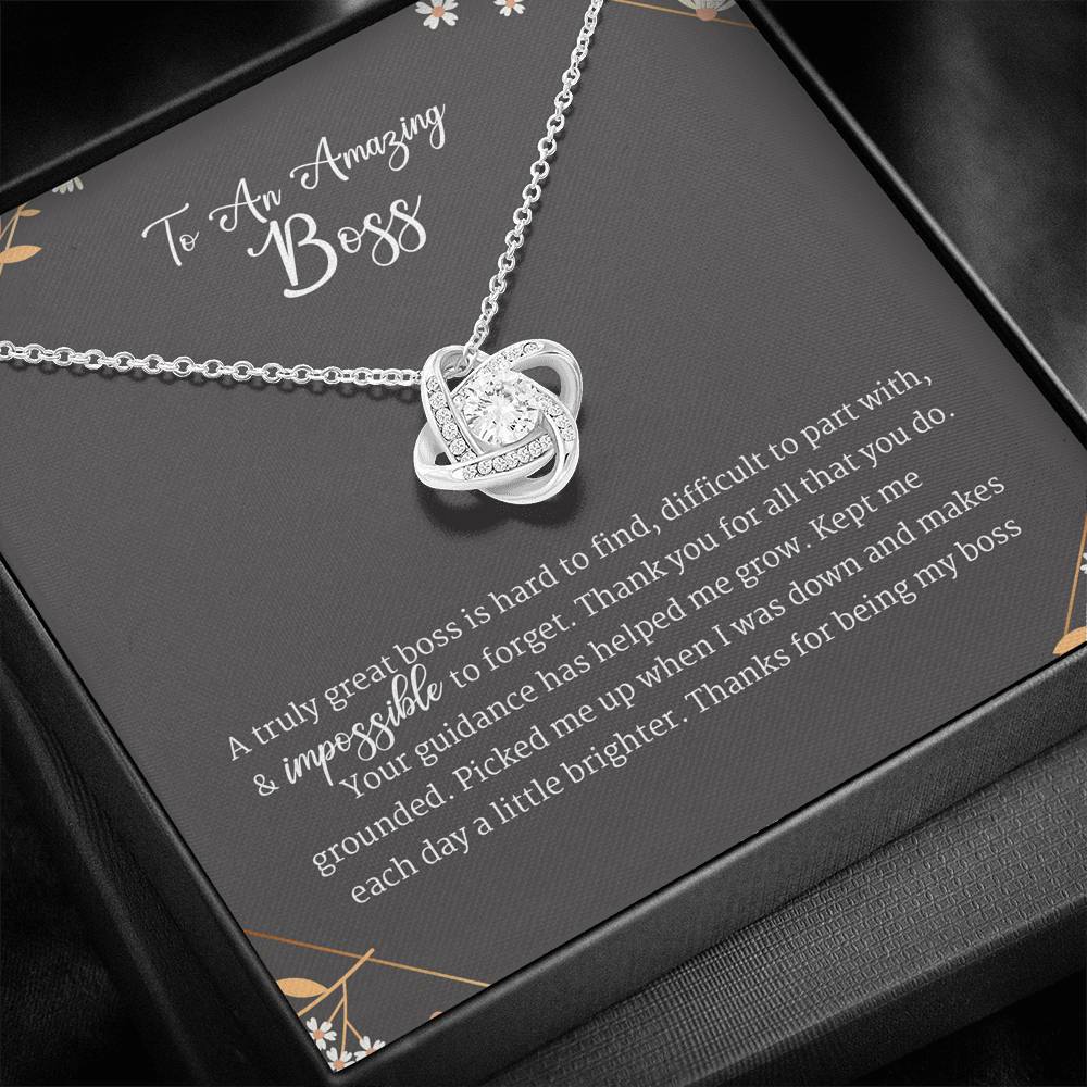 Unique Gift For Female Boss, Going Away Farewell Gift For Boss, Love Knot Necklace