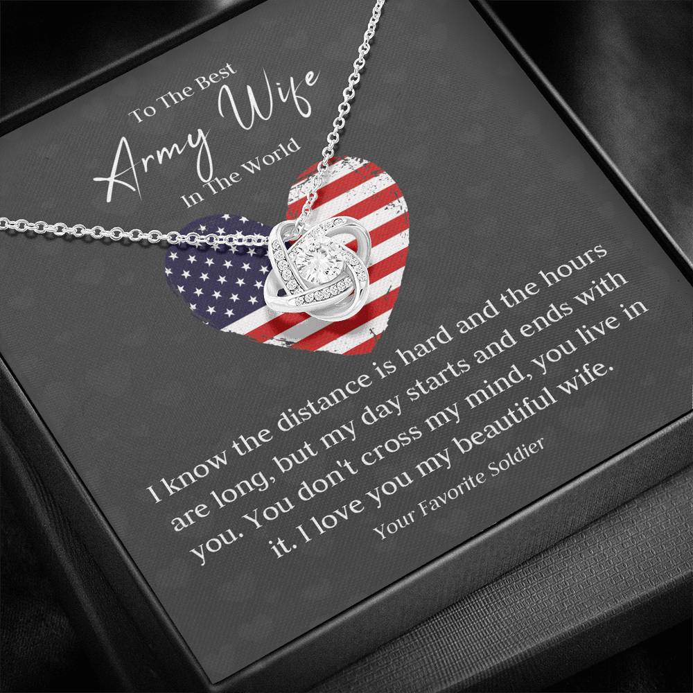 To The Best Army Wife In The World, Army Wife Gift, Army Jewelry, Deployment Necklace, Deployment Gift,Gift for Army Wife, Military Gift Wife