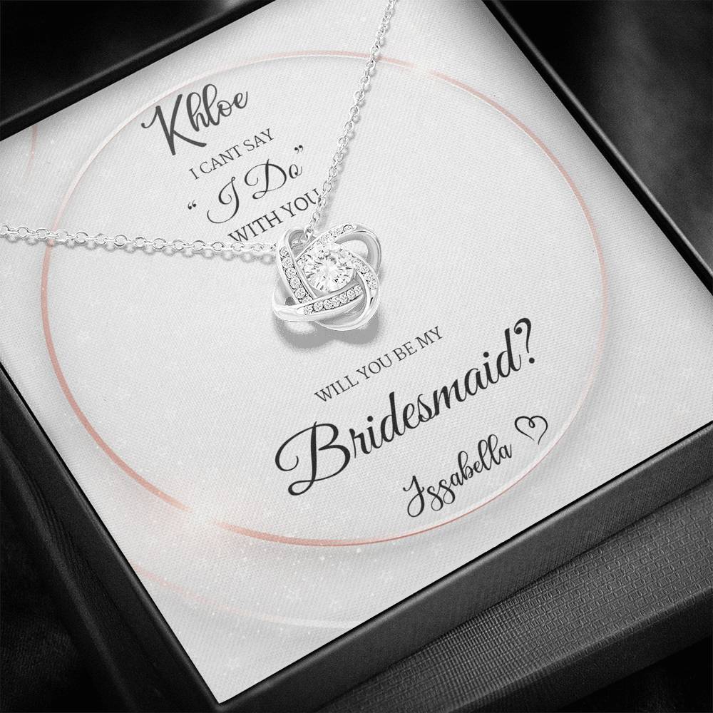 Bridesmaid Proposal, Bridesmaid Necklace, Bridemaid Gift From Bride To Be, Love Knot Necklace