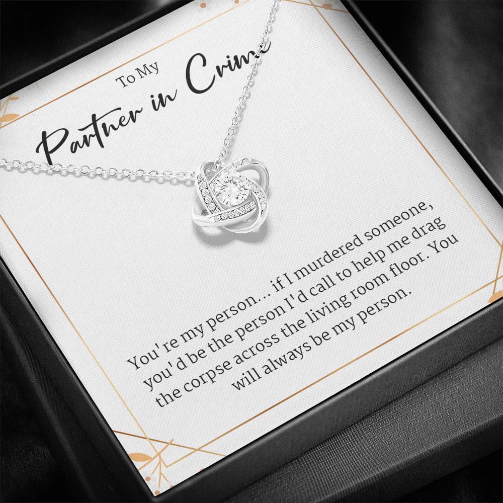 Partners in Crime Necklace, Greys Anatomy Quote, Best Friend Woman Friendship Bestie Birthday Christmas Gift