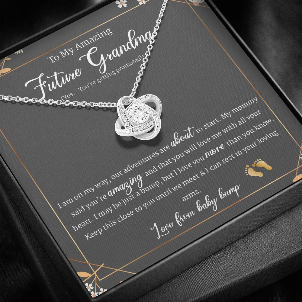 Grandma To Be Gift, For First Time Grandmother Jewelry, Love Knot Necklace