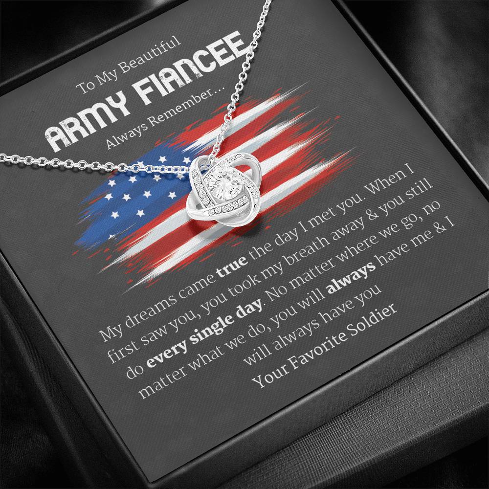 To My US Army Fiancee Necklace, Bride to be Gift, Romantic Fiancee Jewelry, Necklace for Fiancee, Engagement Gift For Her, Future Wife Birthday Gift