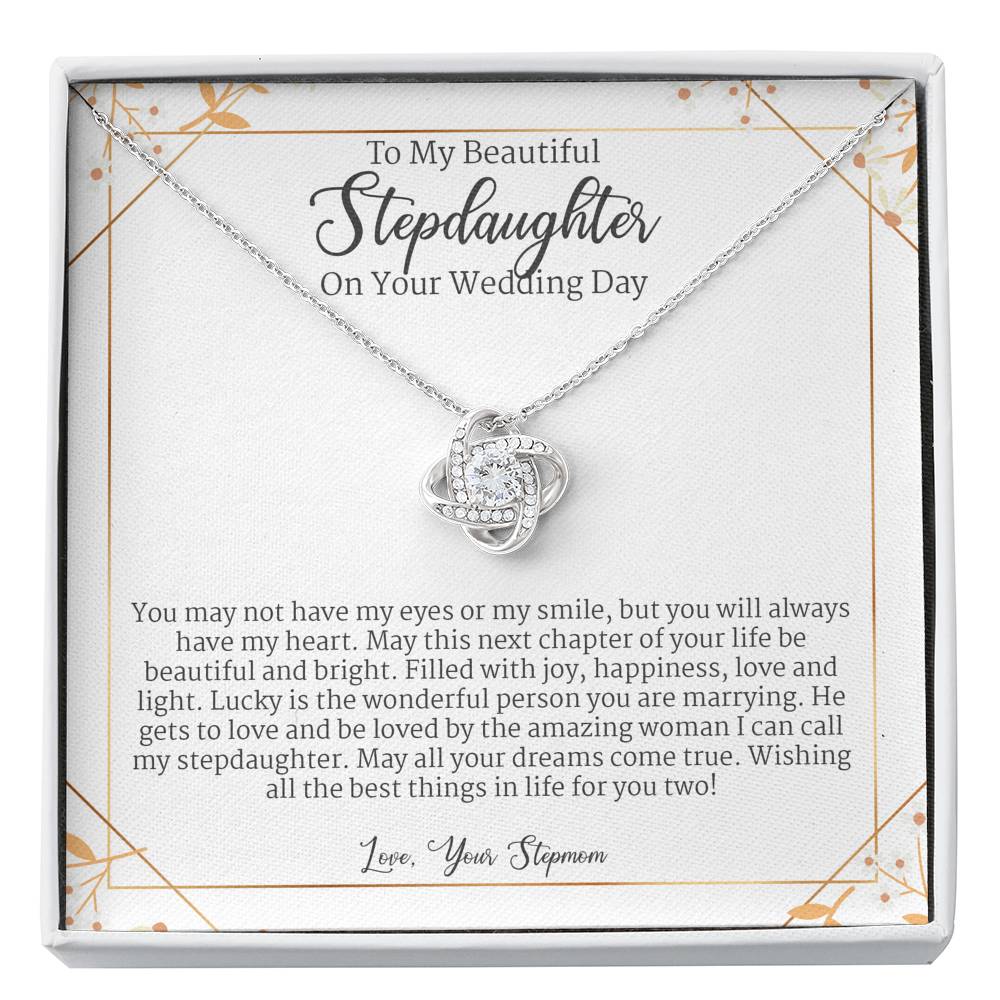 Step Daughter Wedding Gift, Wedding Gift from Stepmom to Stepdaughter Love Knot Necklace