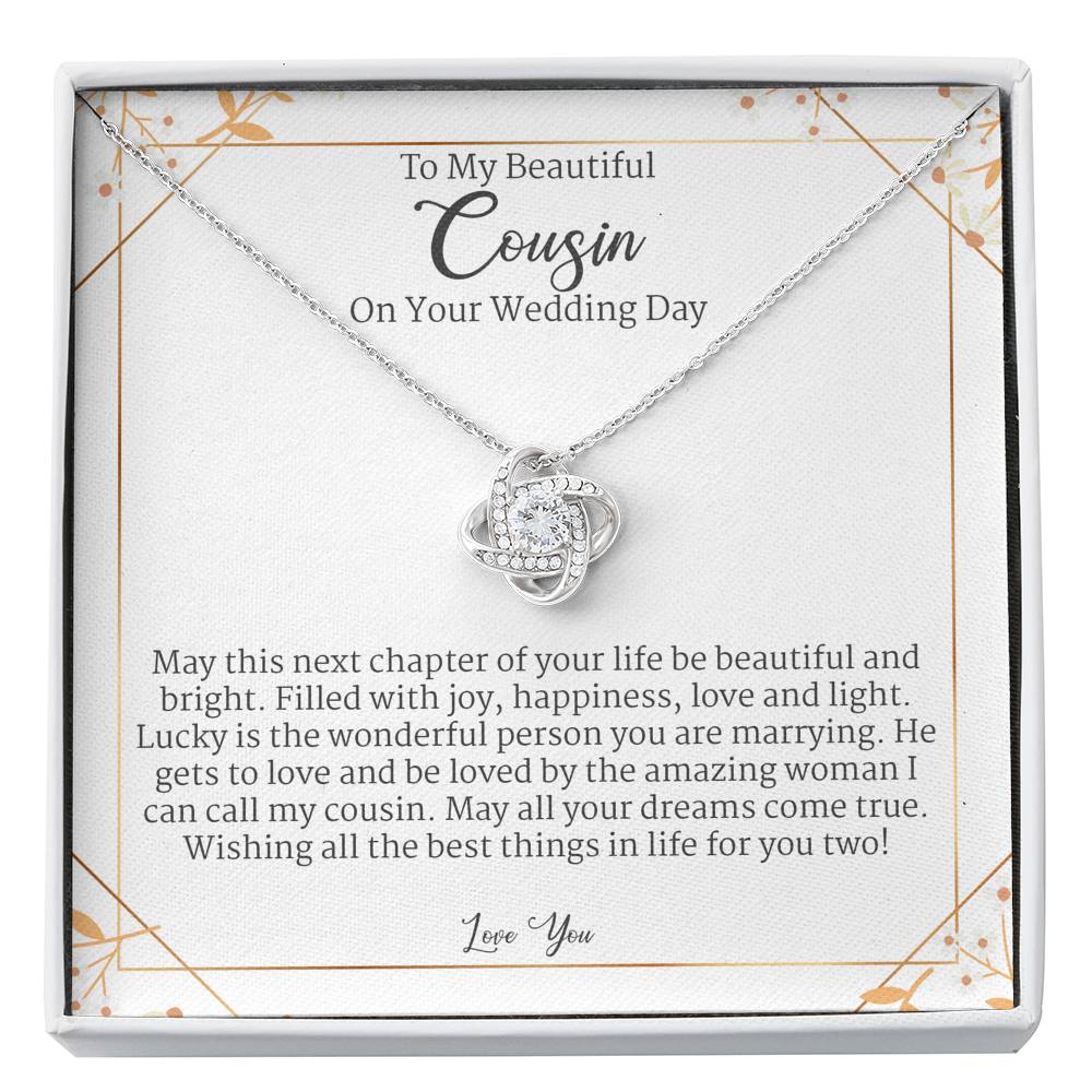 Cousin Wedding Gift To Bride On Wedding Day, Love Knot Necklace