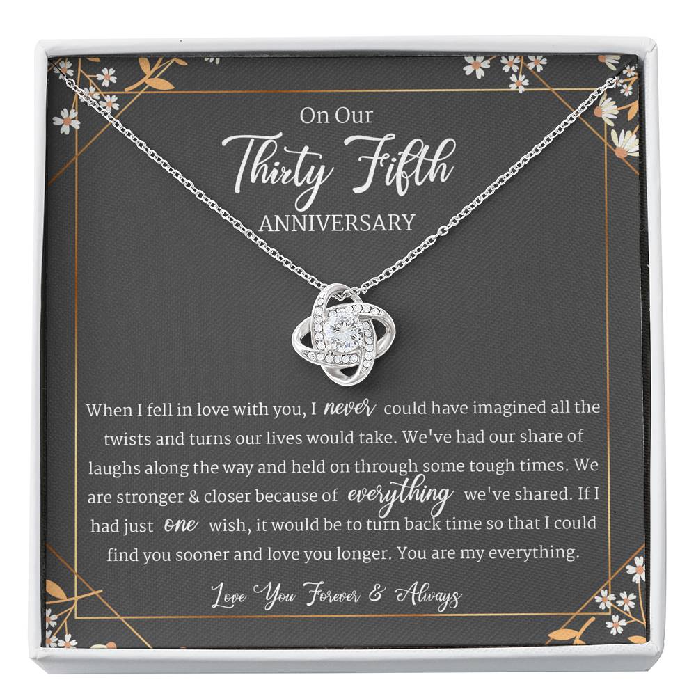 35 Year Anniversary Gift For Wife, Thirty Fifth Year Anniversary Jewelry, Love Knot Necklace