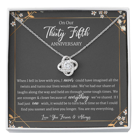 35 Year Anniversary Gift For Wife, Thirty Fifth Year Anniversary Jewelry, Love Knot Necklace