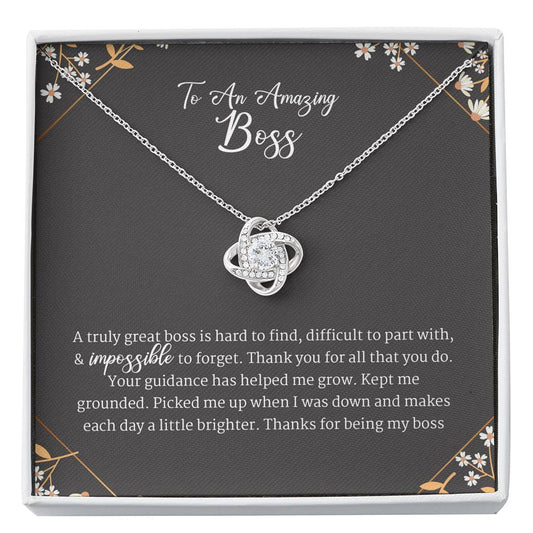 Unique Gift For Female Boss, Going Away Farewell Gift For Boss, Love Knot Necklace
