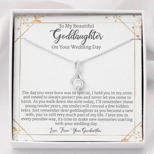 Godmother Gift To Goddaughter Wedding Jewelry, Wedding Gift From Godmother To Bride, Alluring Beauty Necklace