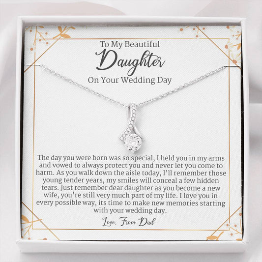 Daughters Wedding Gift From Dad, Wedding Gift For Bride From Father,Alluring Beauty Necklace