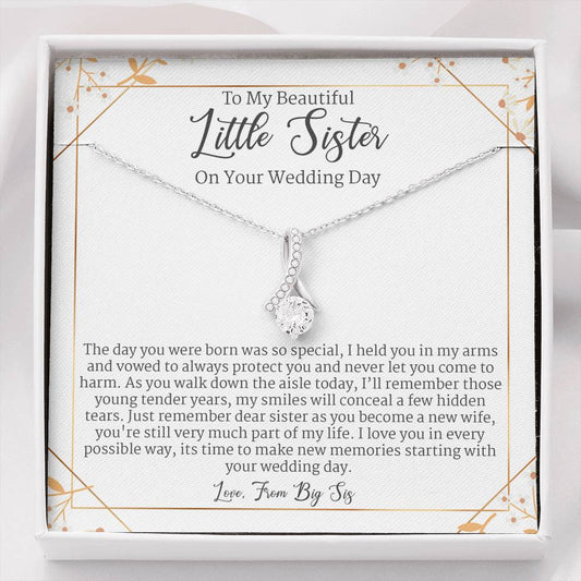 Sister on Wedding Day Necklace, Wedding Gift for Sister From Big Sis, Alluring Beauty Necklace