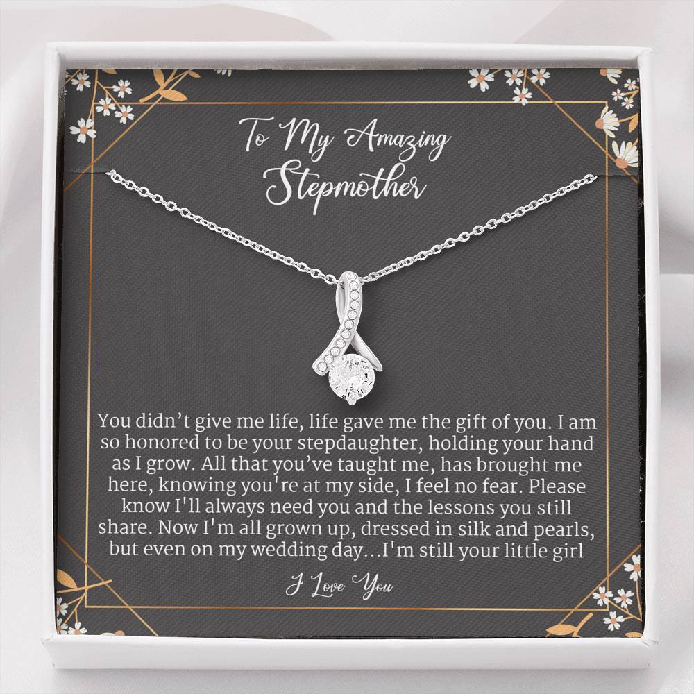 Stepmom Wedding Gift From Bride Step Daughter, Stepmother Wedding Gift Alluring Beauty Necklace