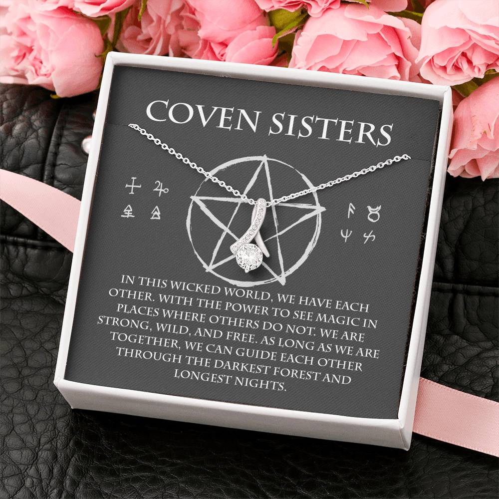Gift For Coven Sisters, Witches Necklace, Halloween Gift For Sister, Best Friend Goth Gift Jewelry