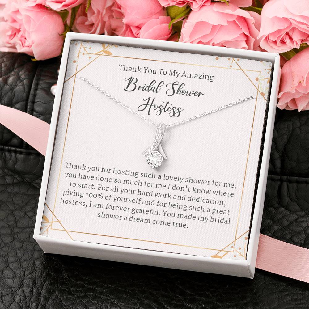 Thank You Gift For Bridal Shower Hostess, Personalized Hostess Gift Necklace