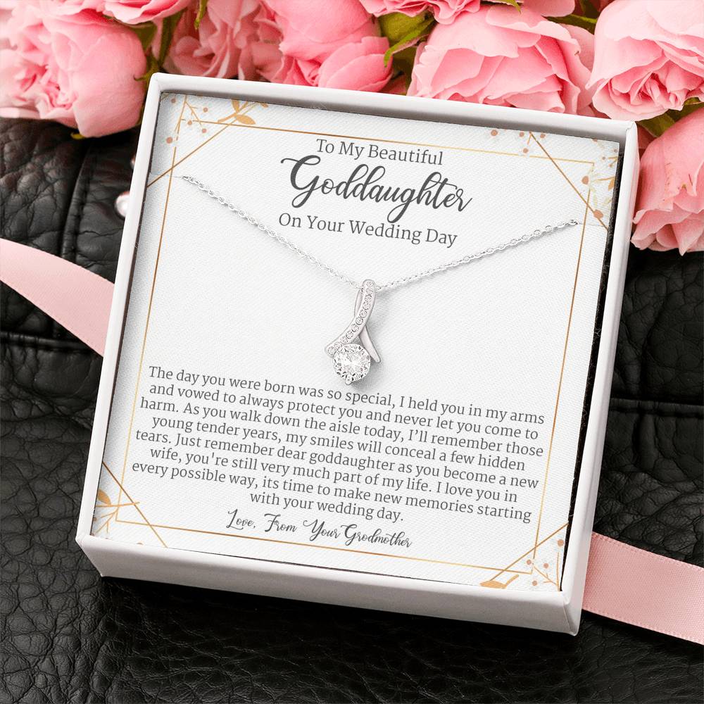 Godmother Gift To Goddaughter Wedding Jewelry, Wedding Gift From Godmother To Bride, Alluring Beauty Necklace