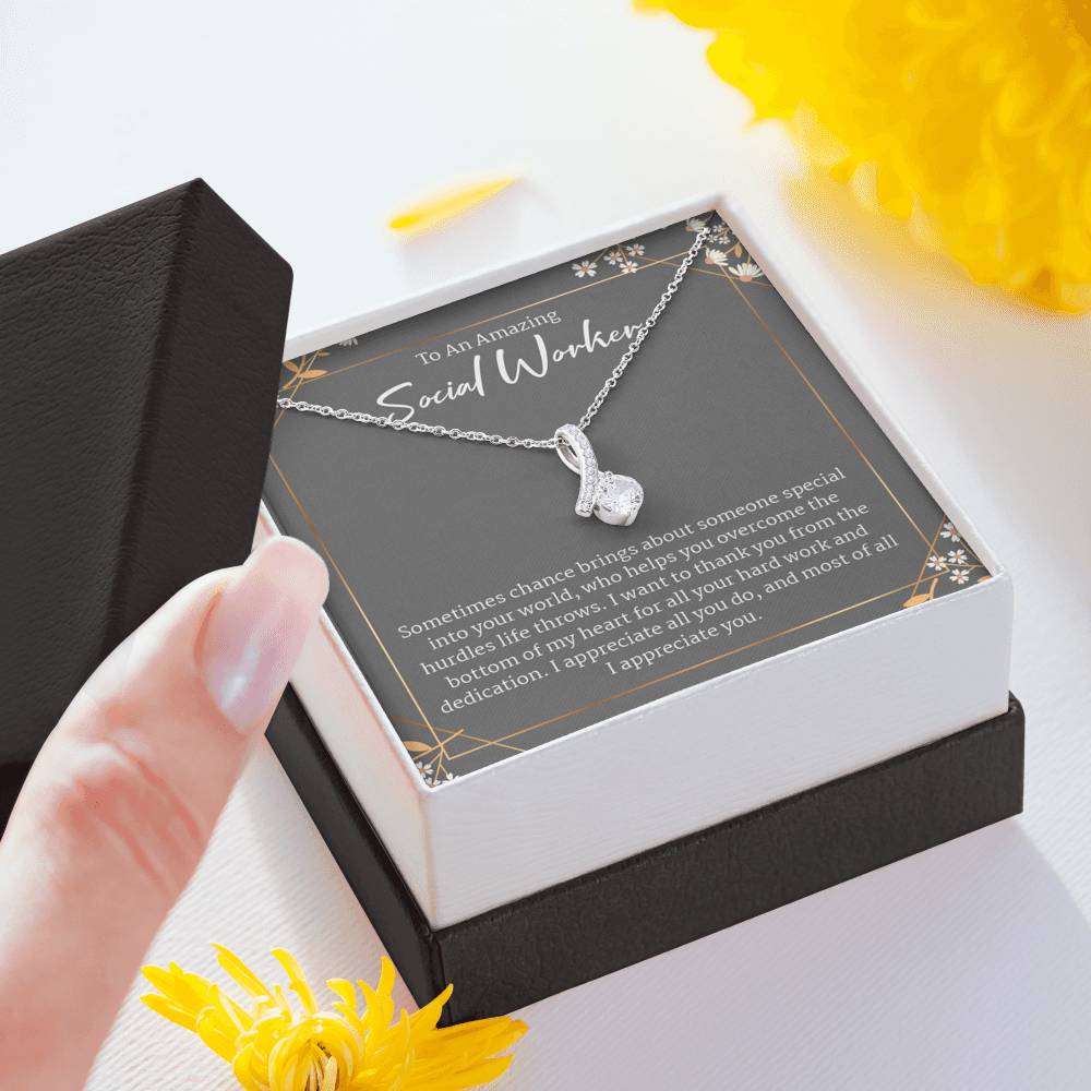 Social Worker Appreciation Gift, Leaving Gift for Social Worker Necklace, A Truly Amazing Social Worker Gift