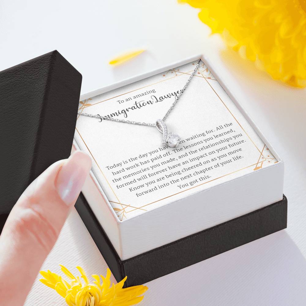 Gift For Immigration Lawyer Graduating, Graduation Gift Necklace