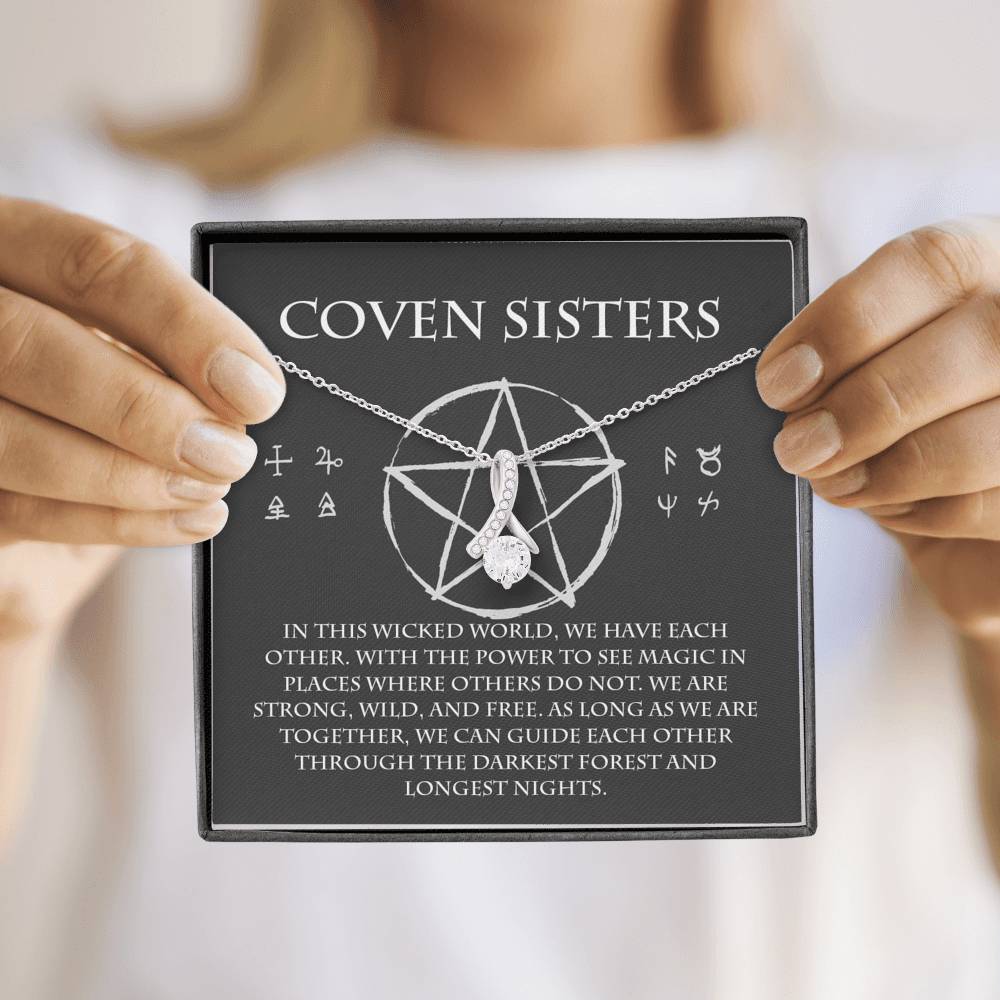 Gift For Coven Sisters, Witches Necklace, Halloween Gift For Sister, Best Friend Goth Gift Jewelry