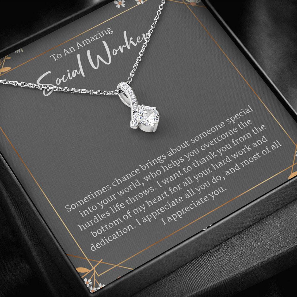 Social Worker Appreciation Gift, Leaving Gift for Social Worker Necklace, A Truly Amazing Social Worker Gift