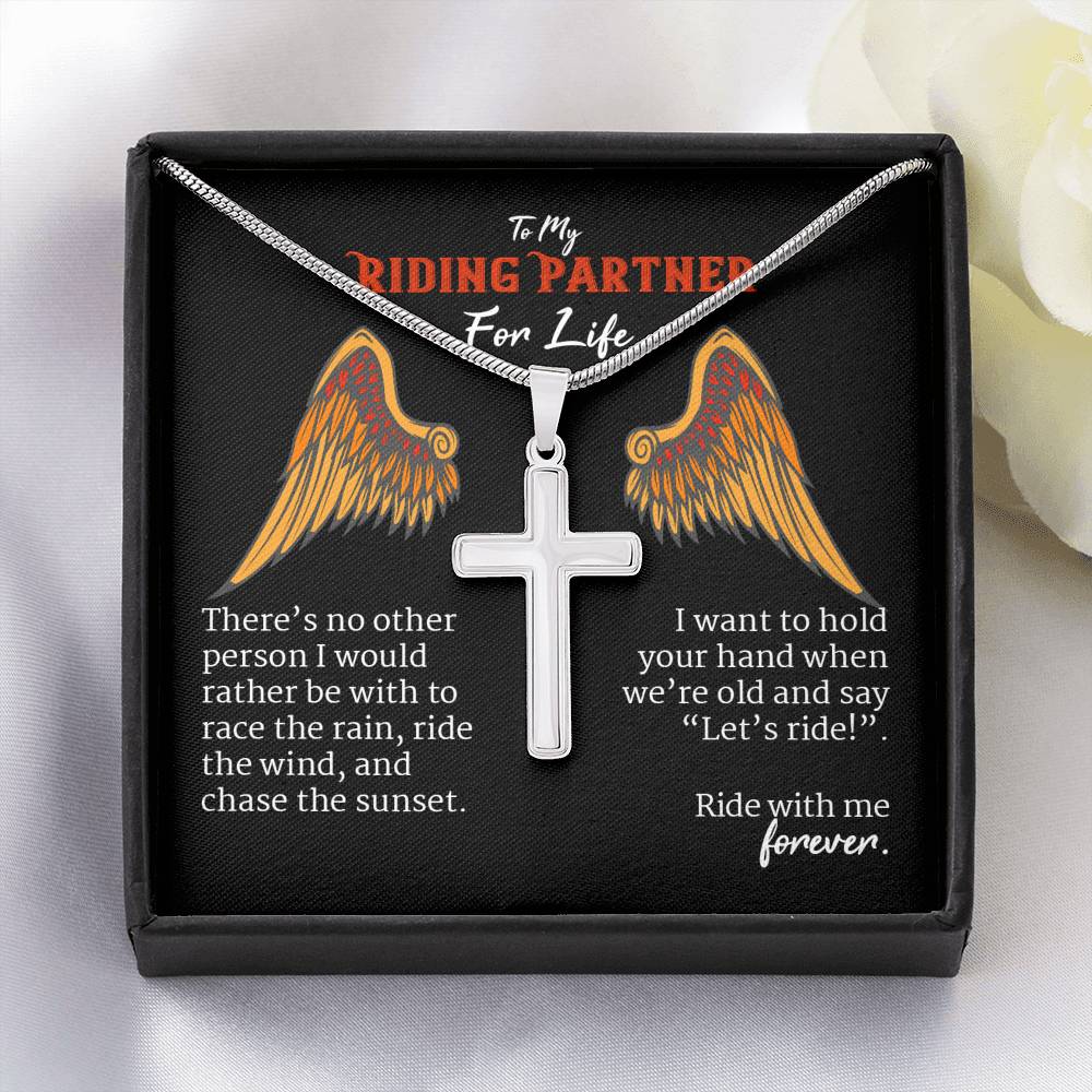 Biker Jewelry For Women, Motorcycle Gifts, Gifts For Motorcycle Lovers, Gifts For Motorcycle Rider, Riding Partners For Life Cross