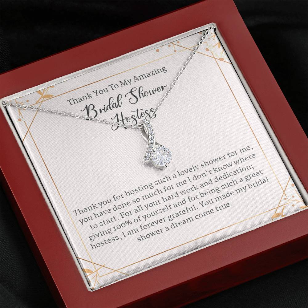 Thank You Gift For Bridal Shower Hostess, Personalized Hostess Gift Necklace