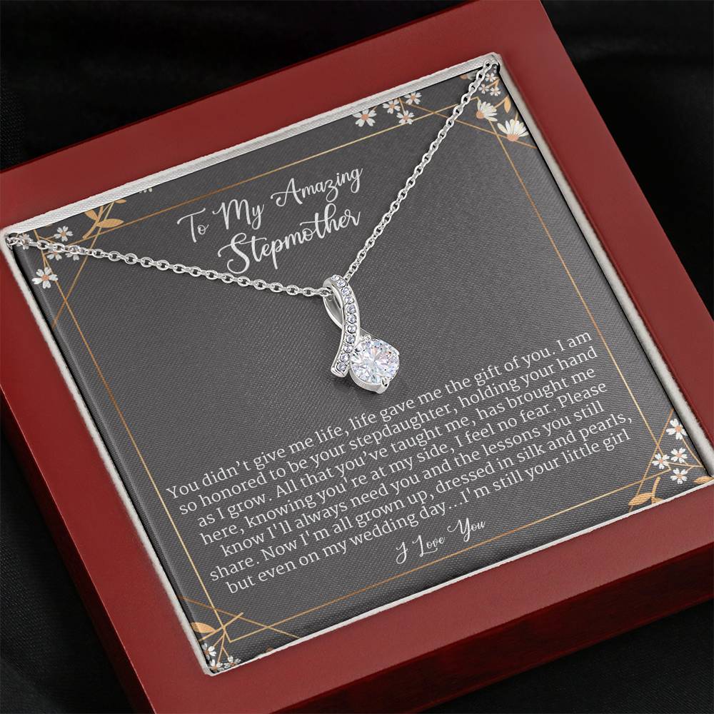 Stepmom Wedding Gift From Bride Step Daughter, Stepmother Wedding Gift Alluring Beauty Necklace