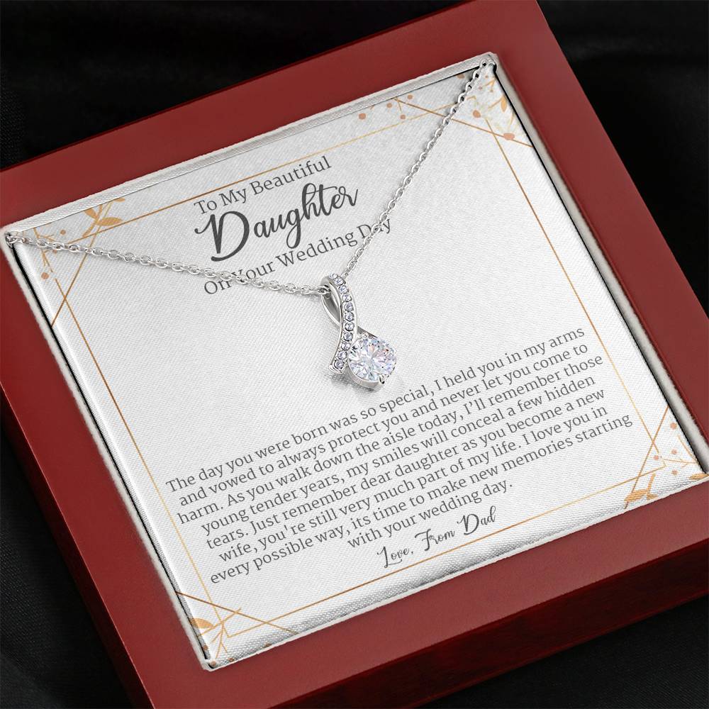 Daughters Wedding Gift From Dad, Wedding Gift For Bride From Father,Alluring Beauty Necklace