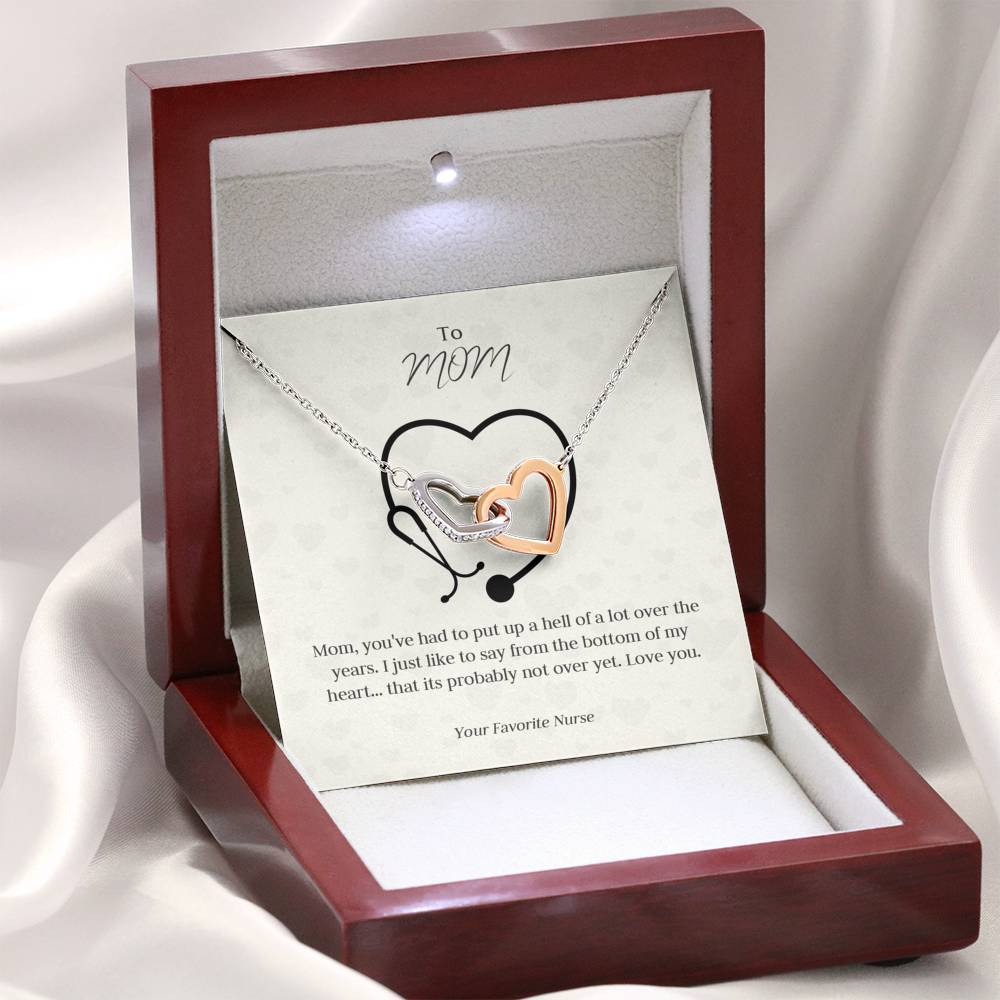 Not Over Yet Mom Heart Necklace