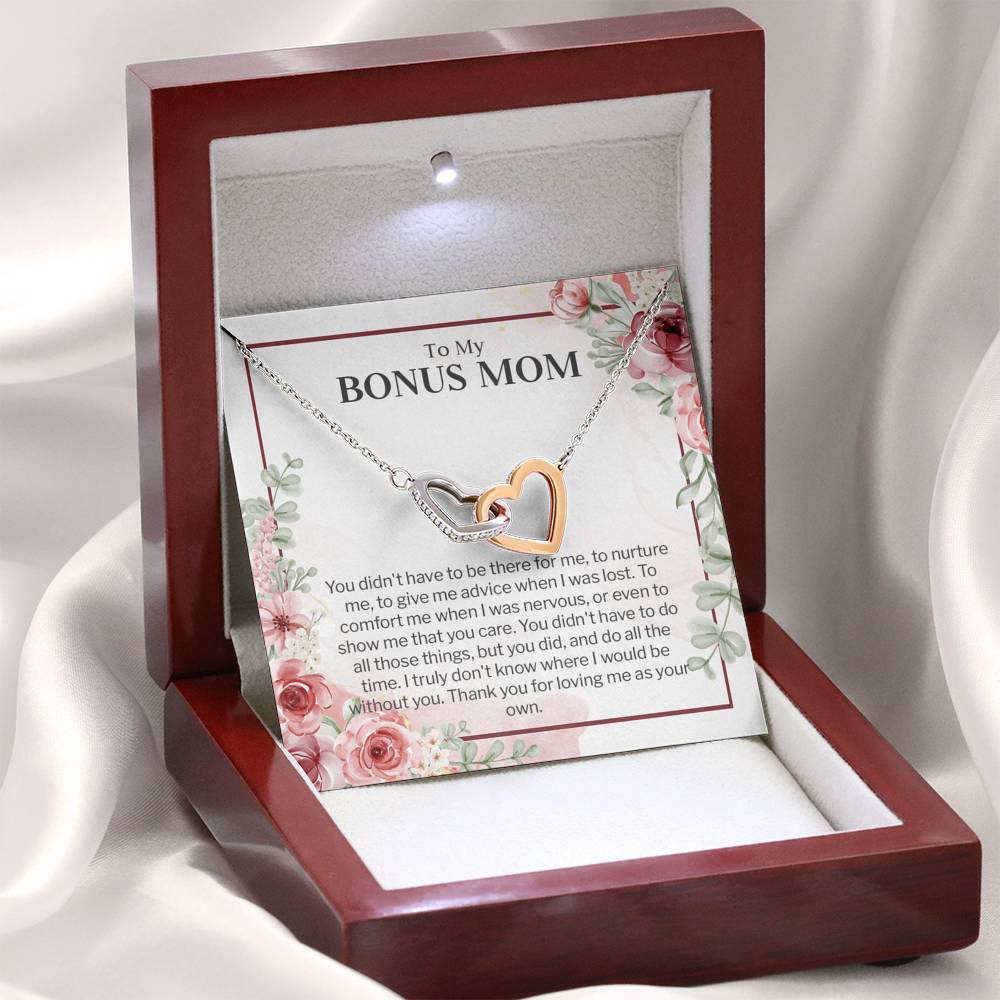 Bonus Mom Thank You. Interlocking Heart Necklace