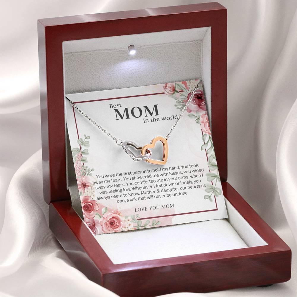 Mother and Daughter Bond, Interlocking Heart Necklace