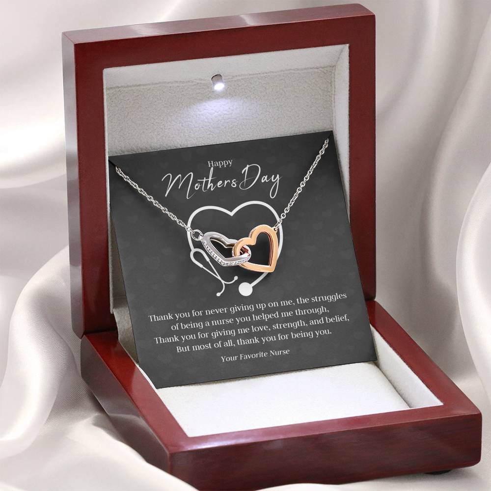 Nursing Life Mom Heart Necklace