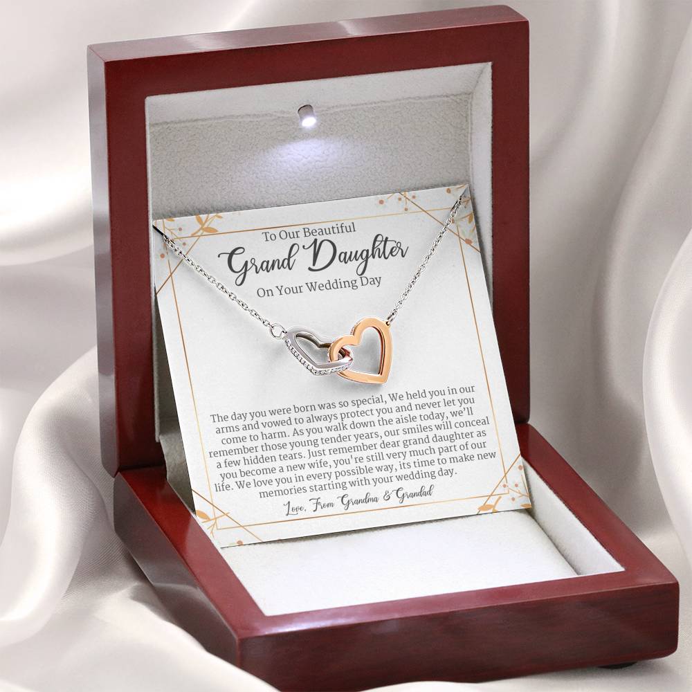 Special Wedding Gifts for Granddaughter, Gift from Grandmother of the Bride Interlocking Heart Necklace