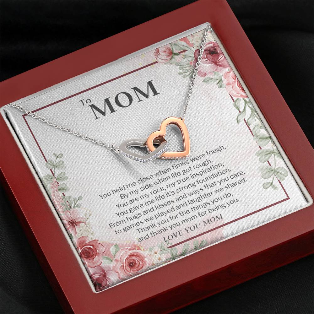 Mom, My Inspiration, Interlocking Heart Necklace