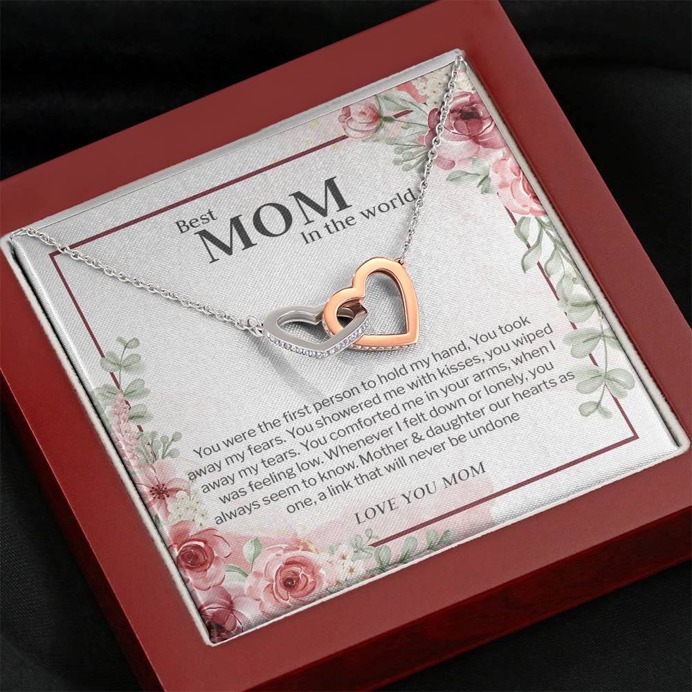 Mother and Daughter Bond, Interlocking Heart Necklace