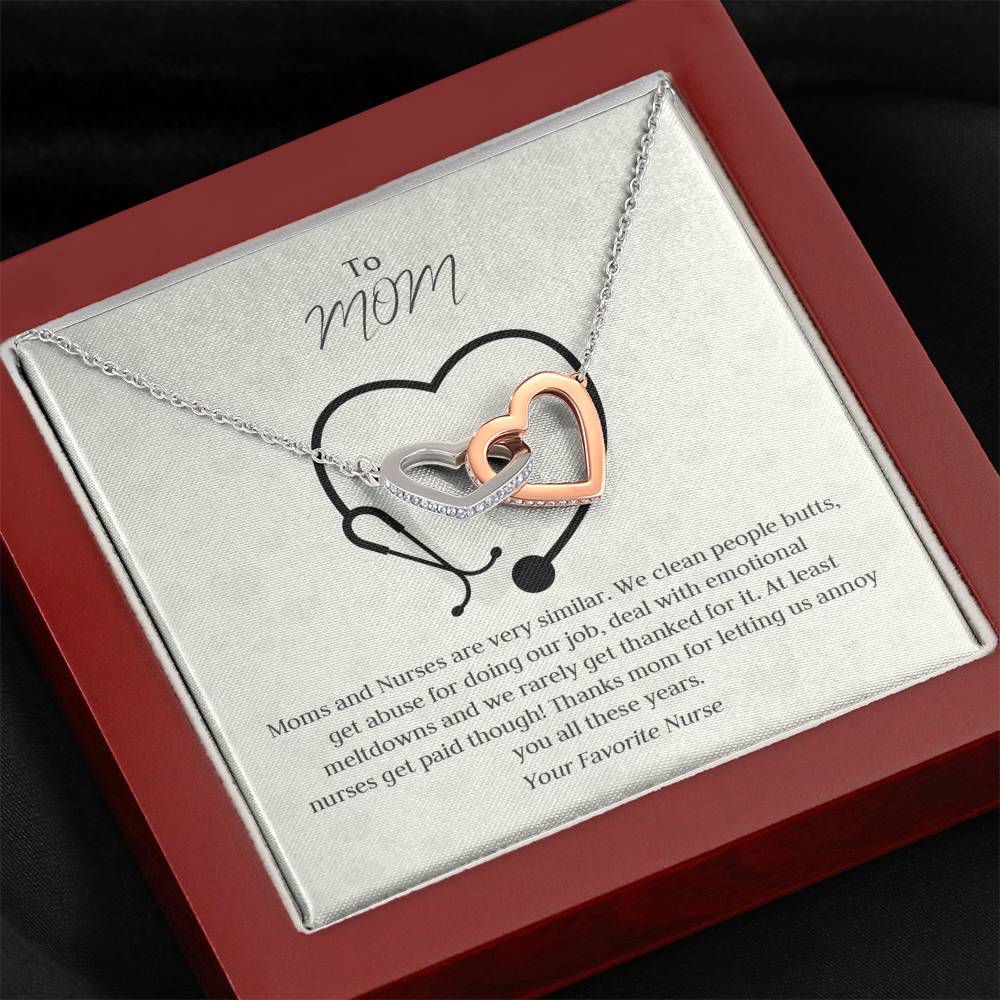 Nurses And Mom Heart Necklace