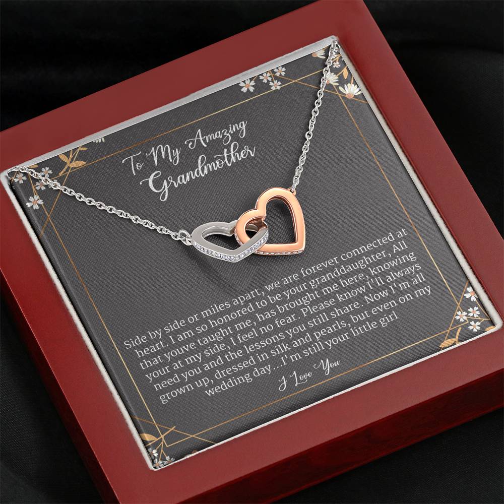 Wedding Gift from Granddaughter to Grandmother, Grandmother of the Bride Gift, Grandma of the Bride Gift, Interlocking Heart Necklace