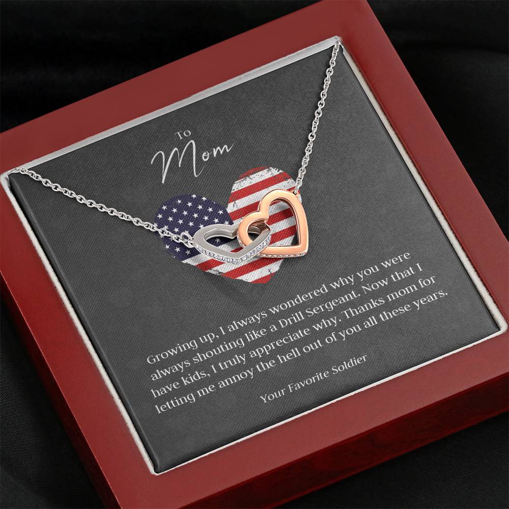 Drill Sergeant Mom Heart Necklace
