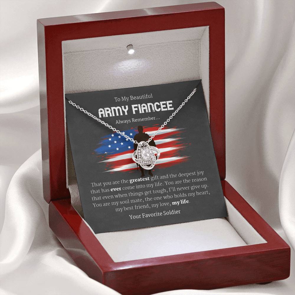 To My Army Fiancee Necklace, US Army Bride to be Gift, Romantic Fiancee Jewelry, Necklace