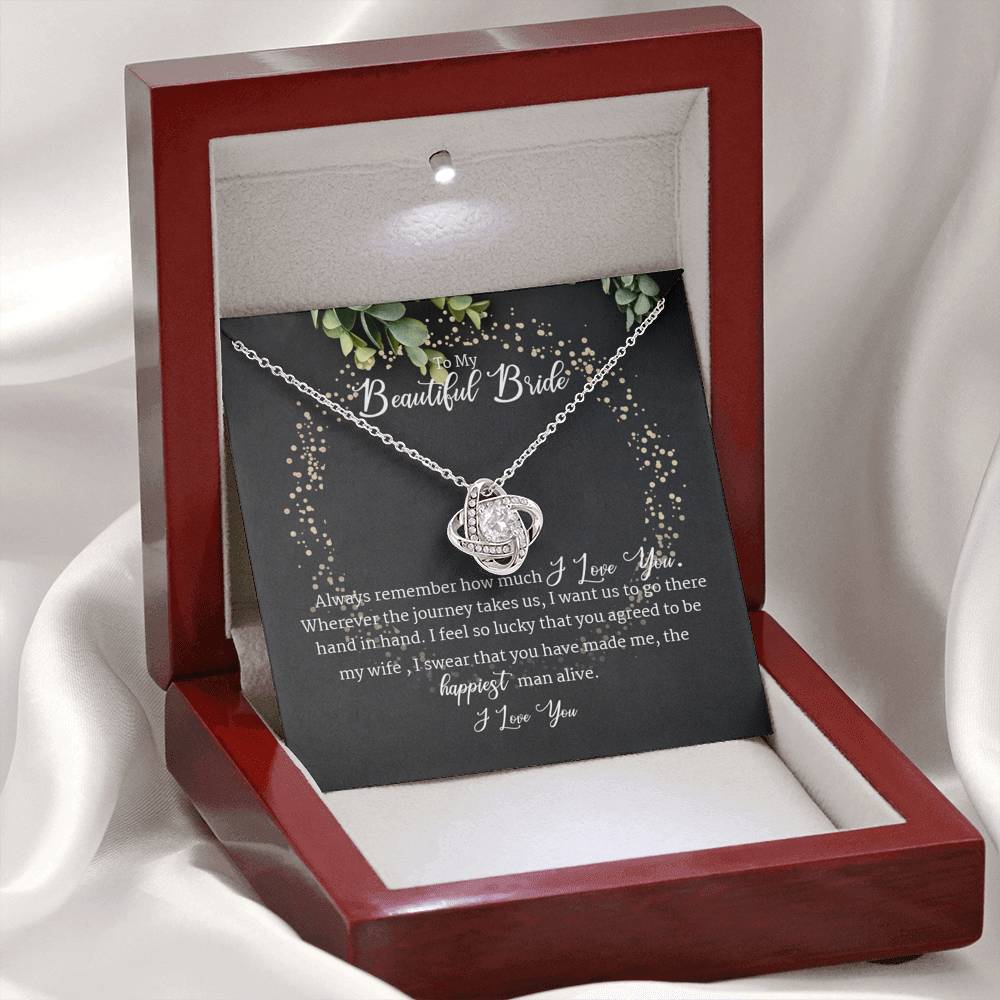 Beautiful Bride From Groom Love Knot Necklace Agreed To Be My Wife