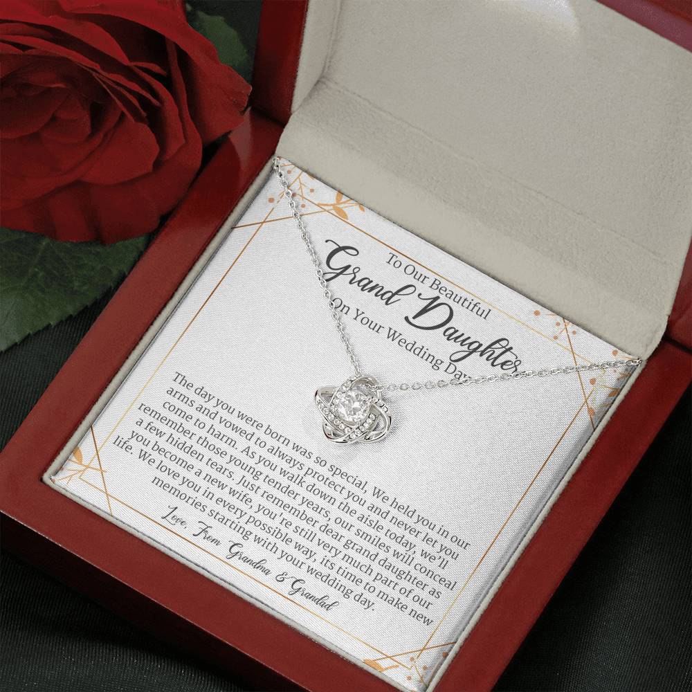 Granddaughter Wedding Gift from Grandparent, Gift from Grandmother of the Bride, Love Knot Necklace
