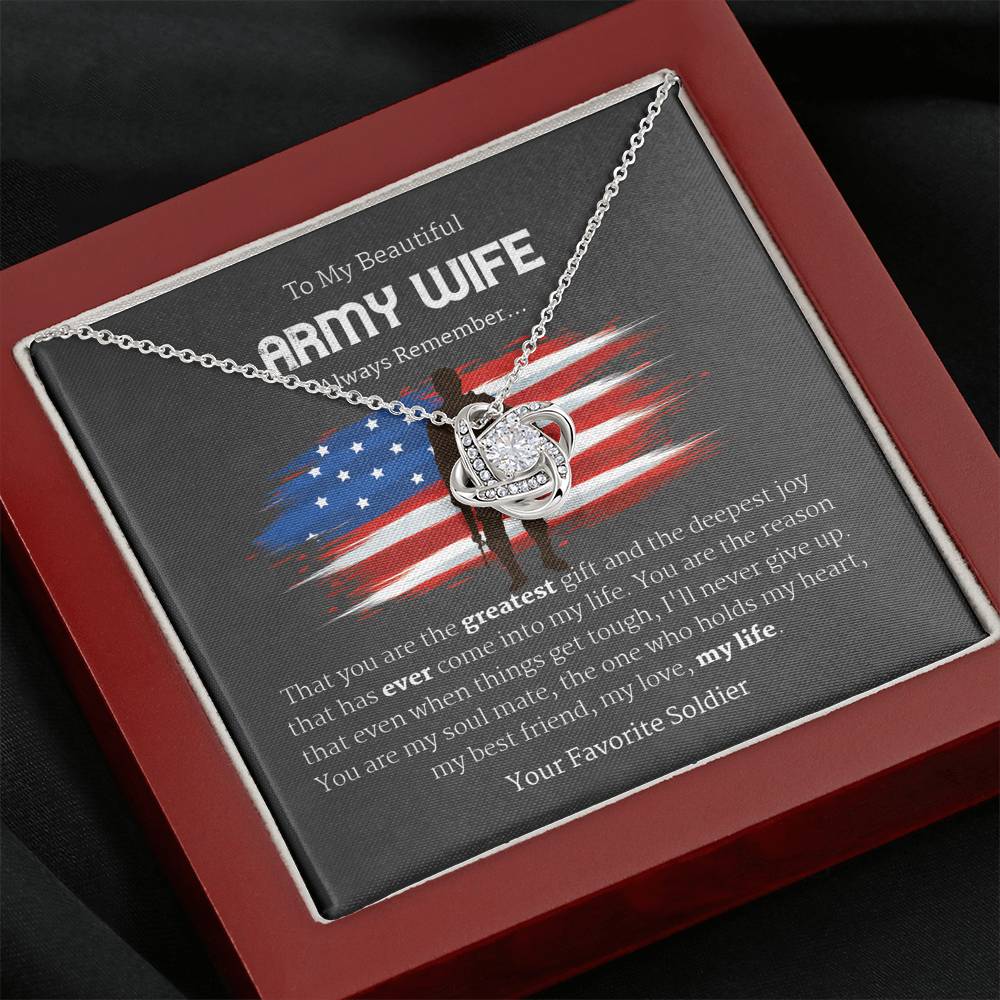 To My US Army Wife Necklace, Anniversary Gift For Wife, Gift for Wife Birthday, Gift For Wife, Necklace for Wife, Christmas Gift For Wife