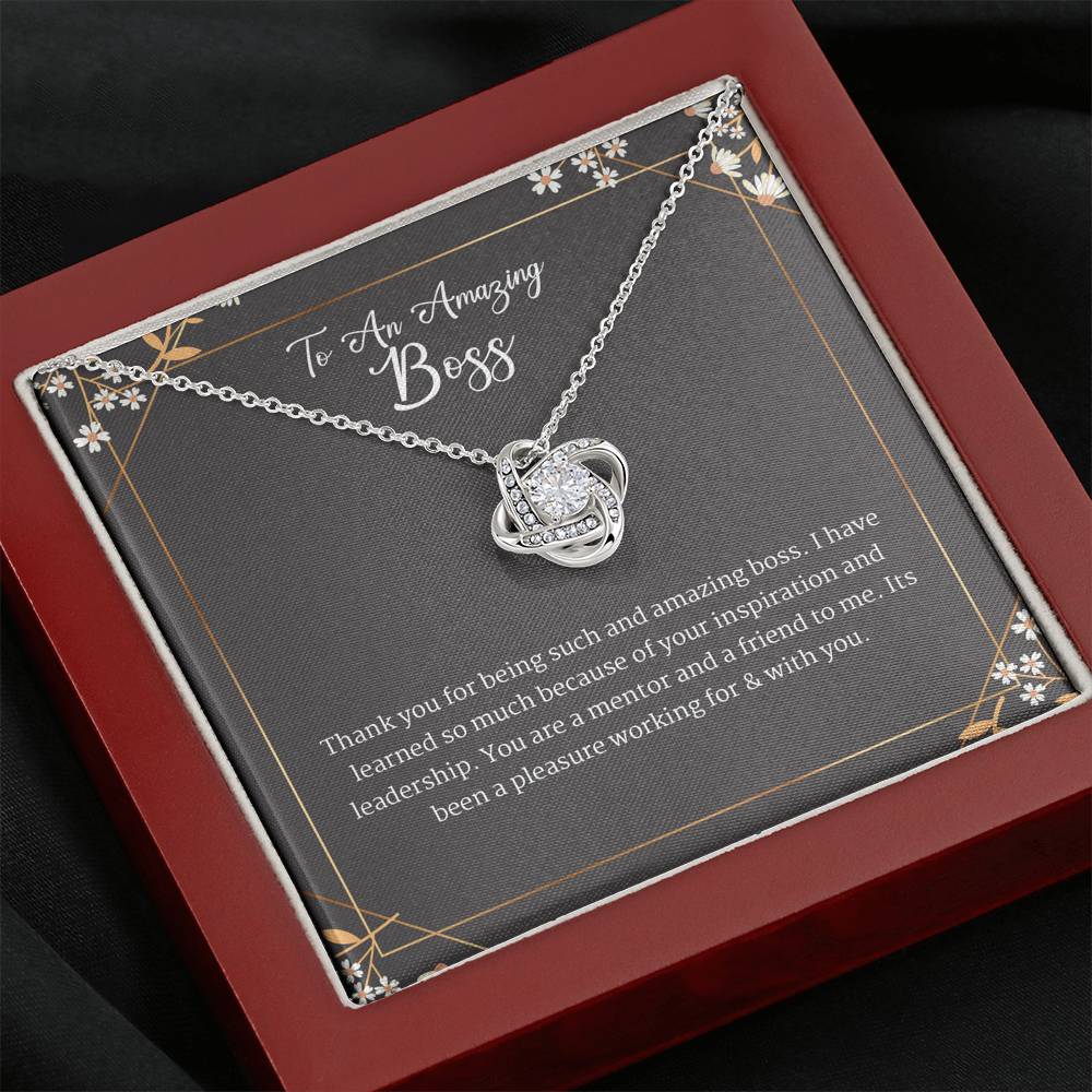 Gifts for Boss Female/Girl/lady Gift & Box Set, Boss Leaving Gift Love Knot Necklace