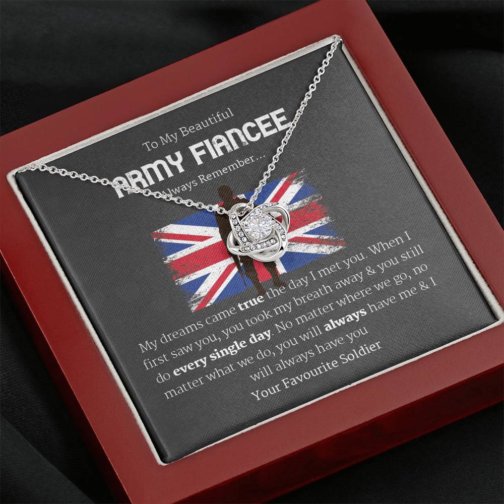 To My UK Army Fiancee Necklace, Bride to be Gift, Romantic Fiancee Jewelry, Necklace for Fiancee, Engagement Gift For Her, Future Wife Birthday Gift