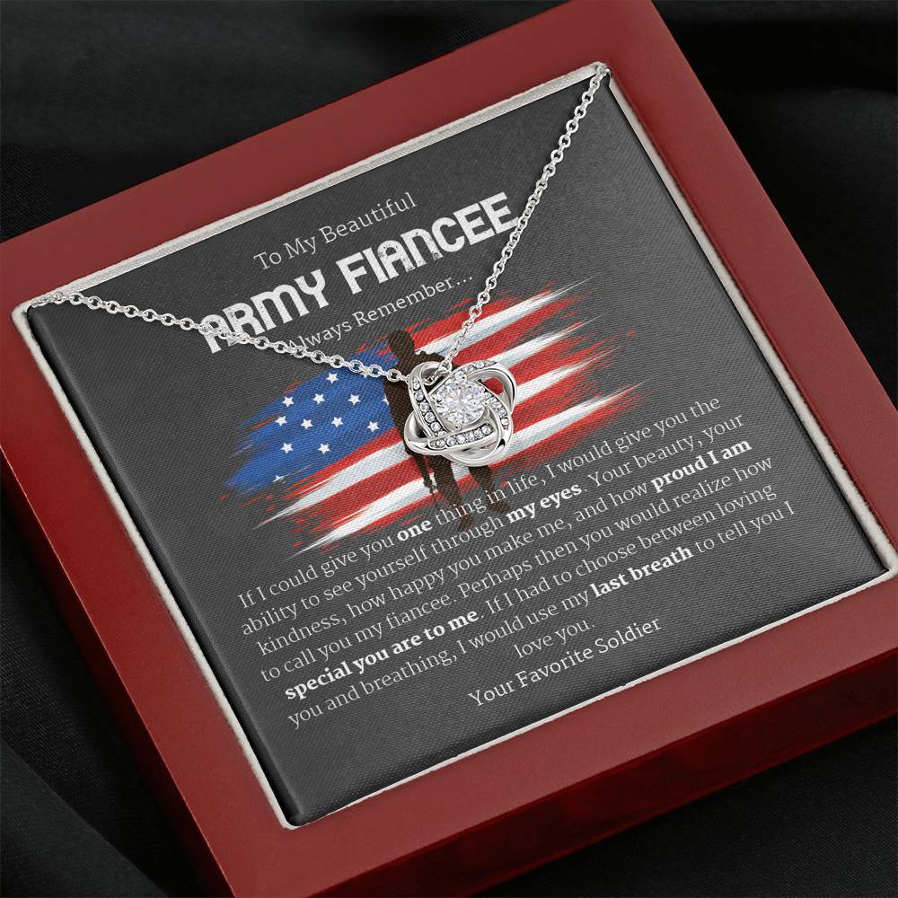 For My Army Fiancee Necklace, US Army Bride to be Gift, Romantic Fiancee Jewelry, Necklace for Fiancee